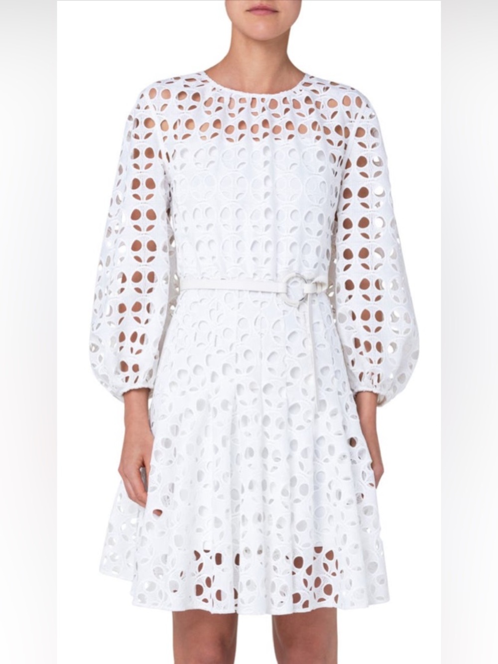 NWT $1,590 AKRIS PUNTO Circle Cutout Belted
Long Sleeve Dress Size US 6